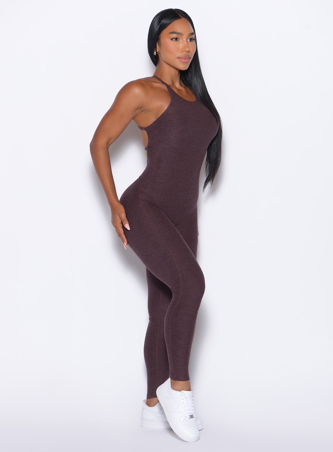 Peppercorn Bombshell Bunny Bodysuit 2.0 featuring a sculpted butt-lift and buttery soft flare leg.
