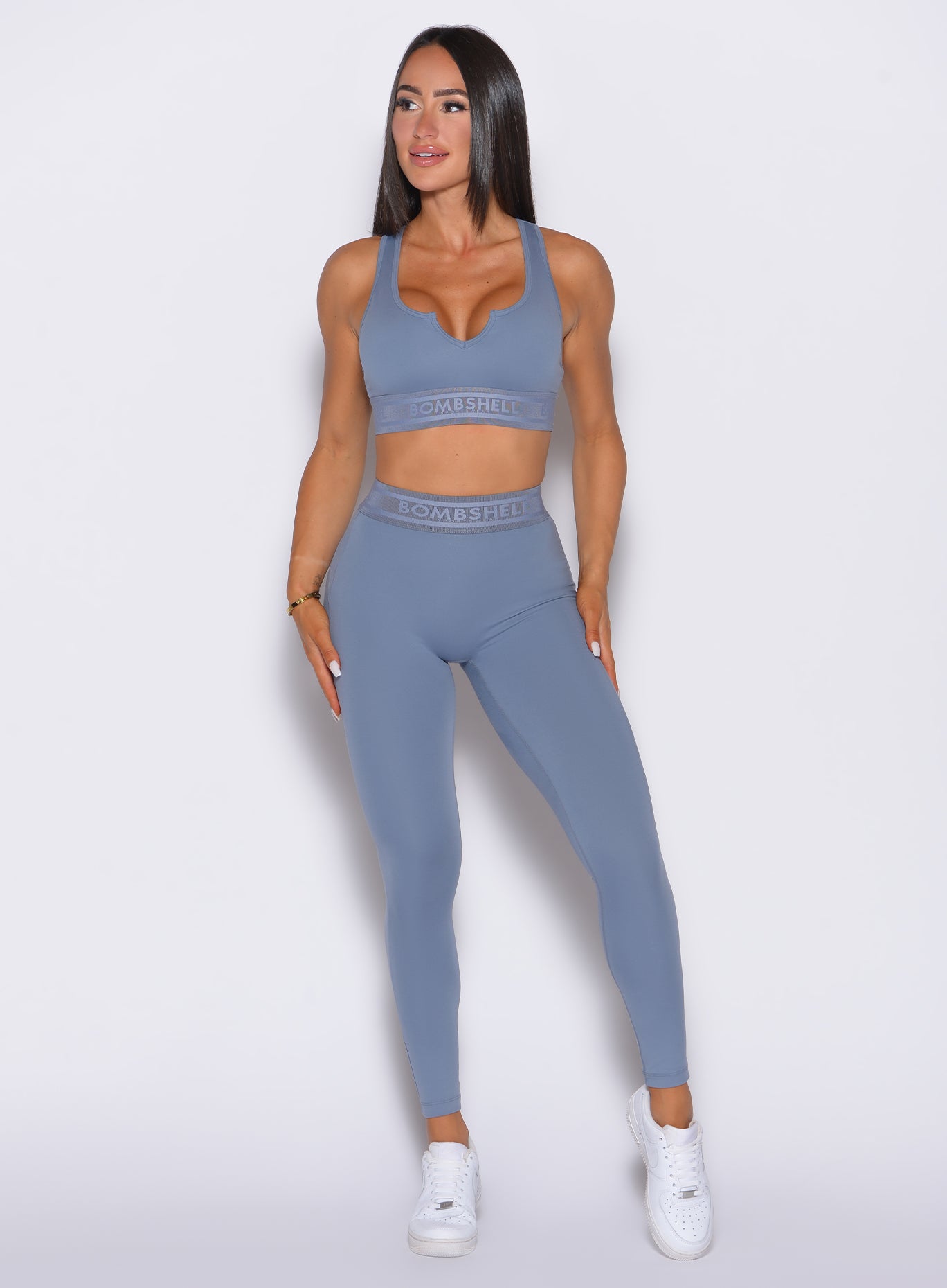 Flinstone Bombshell Active Leggings with a branded waistband and sculpting scrunch butt fit.