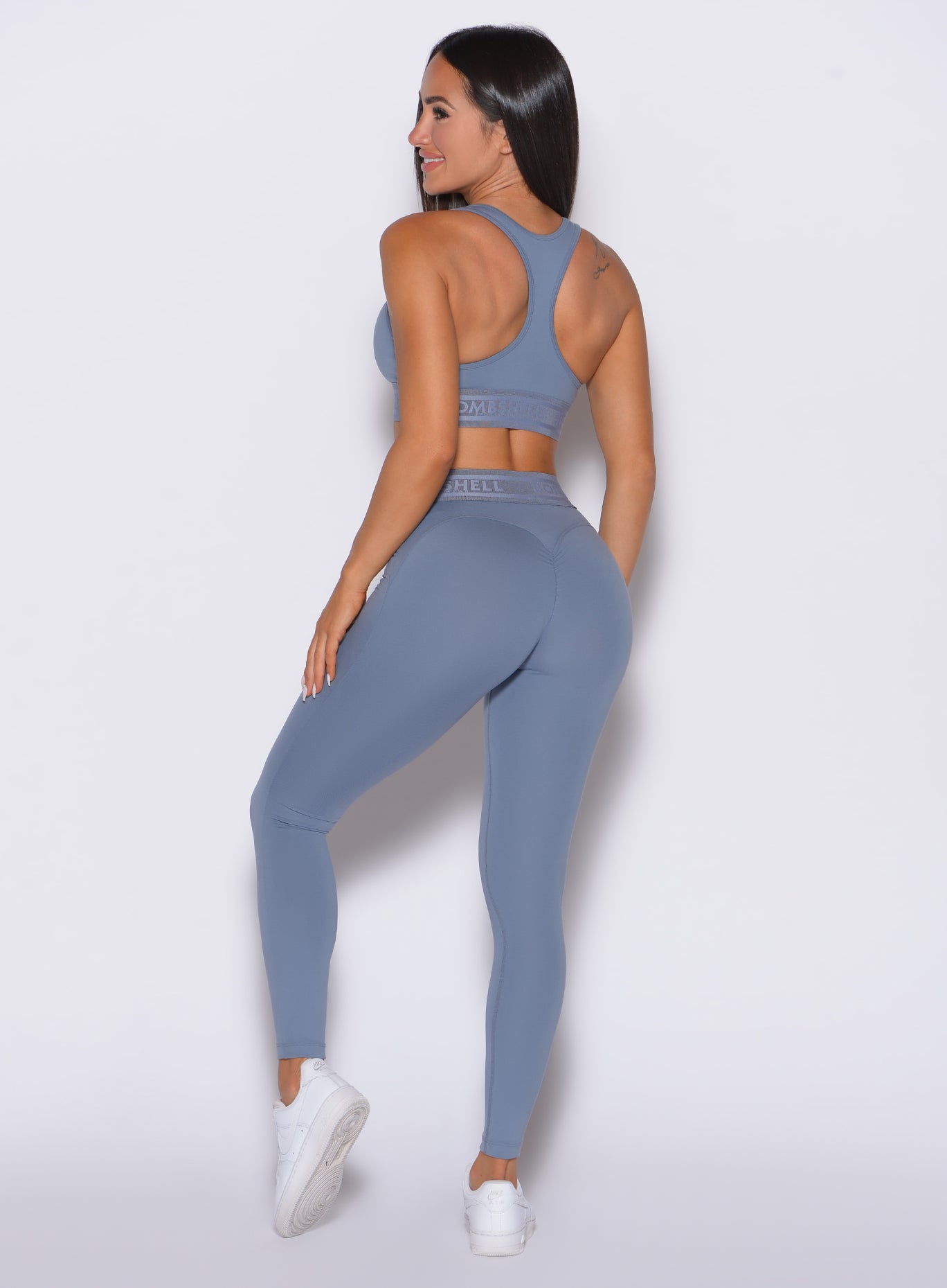 Flinstone Bombshell Active Leggings featuring a sculpting scrunch butt and sweetheart seam.