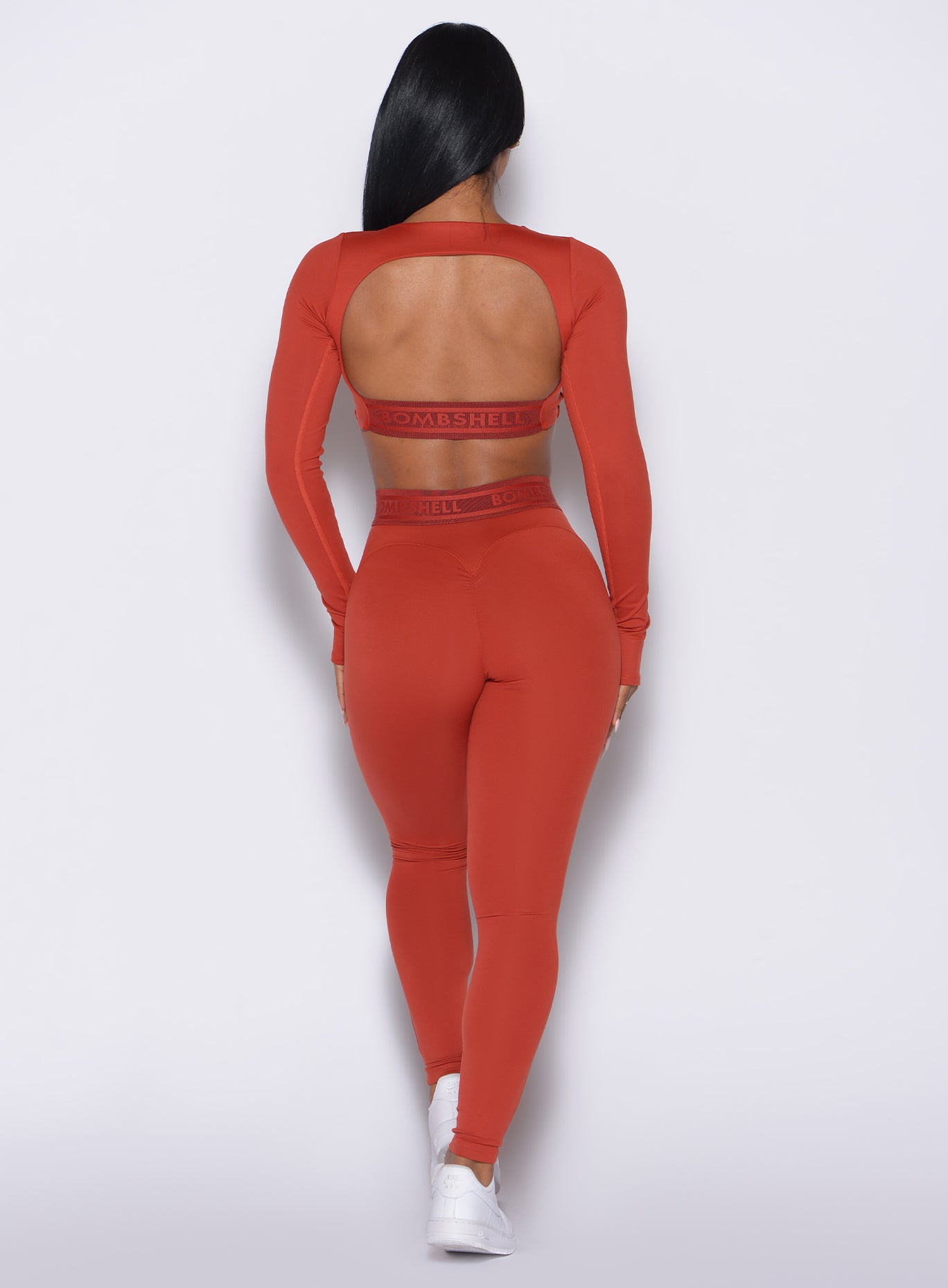 Red Ochre Bombshell Active Leggings with sculpting scrunch butt and branded logo waistband.