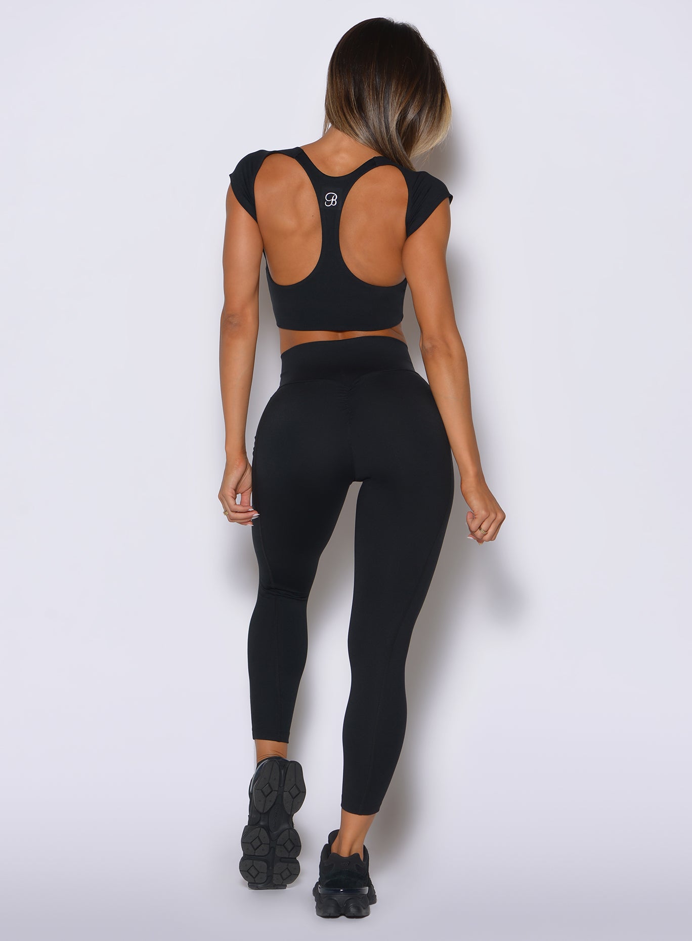 Strategic seamwork on the rear of these Black Brazilian Leggings enhances and shapes every curve
