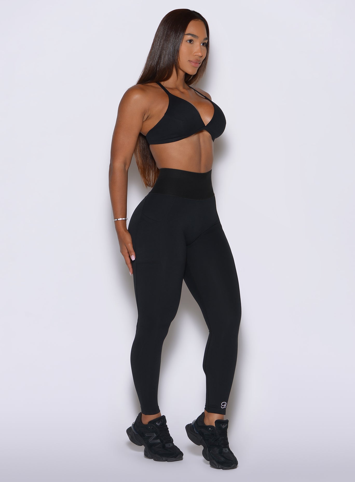 Black Cincher Leggings feature body hugging fit and compression to highlight your curves