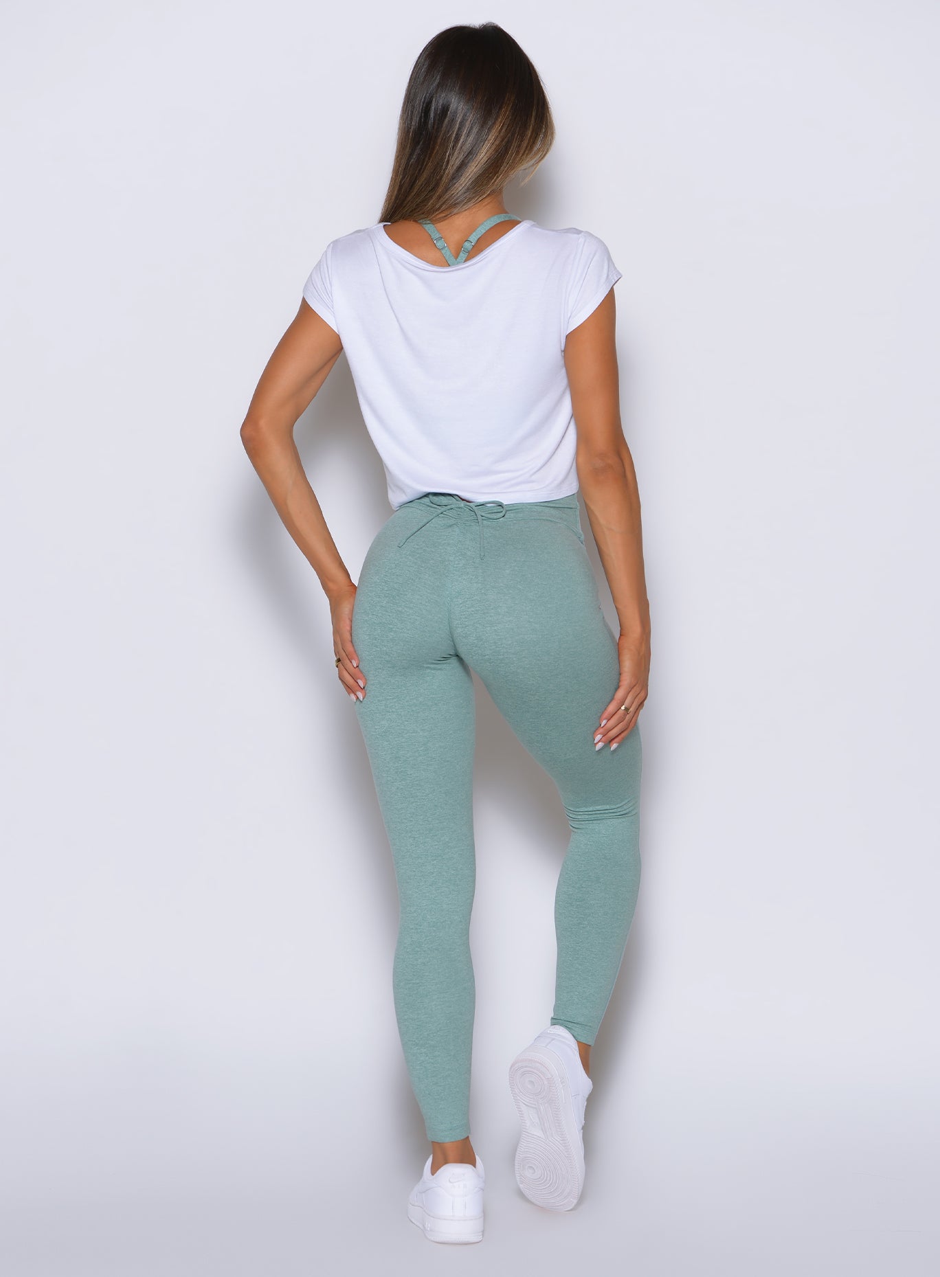 Internal scrunch detail and rear seams lift and sculpt in CashmereBlue CurvePro Leggings.