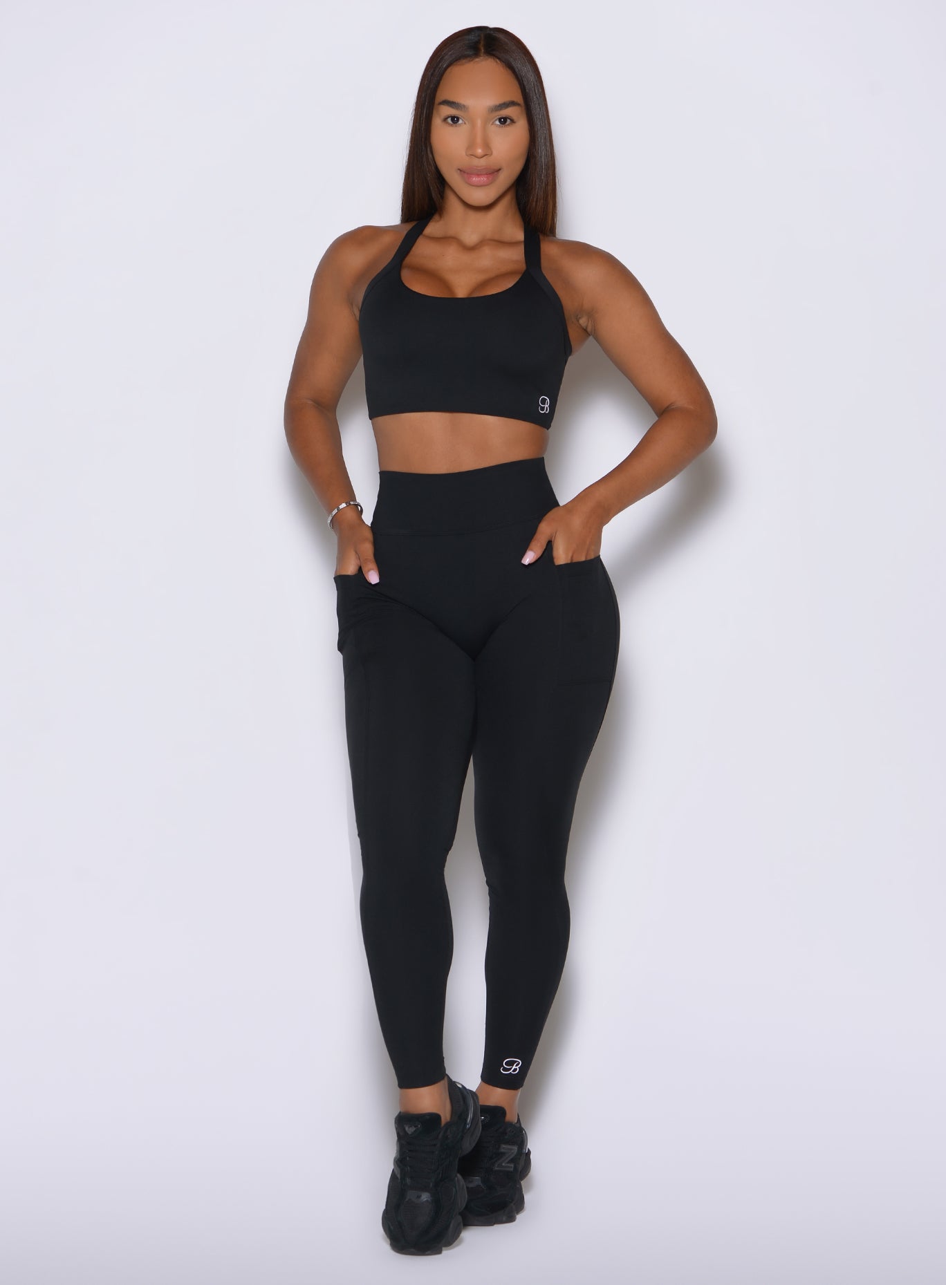 Black Define Leggings featuring a high waist and sculpted fit for peak performance
