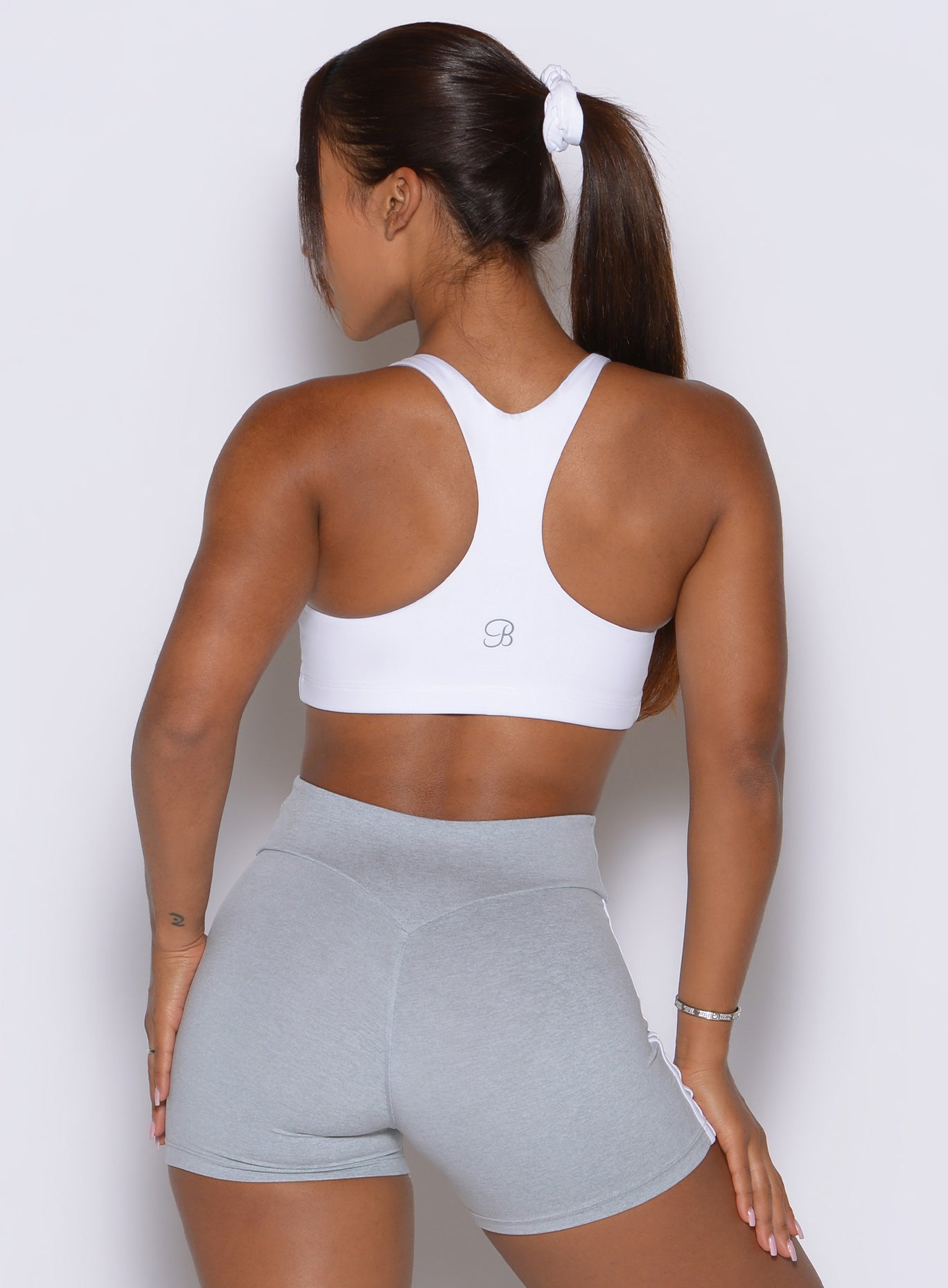 Uninhibited shoulder movement defines the racerback on the White Founder Favorite Bra