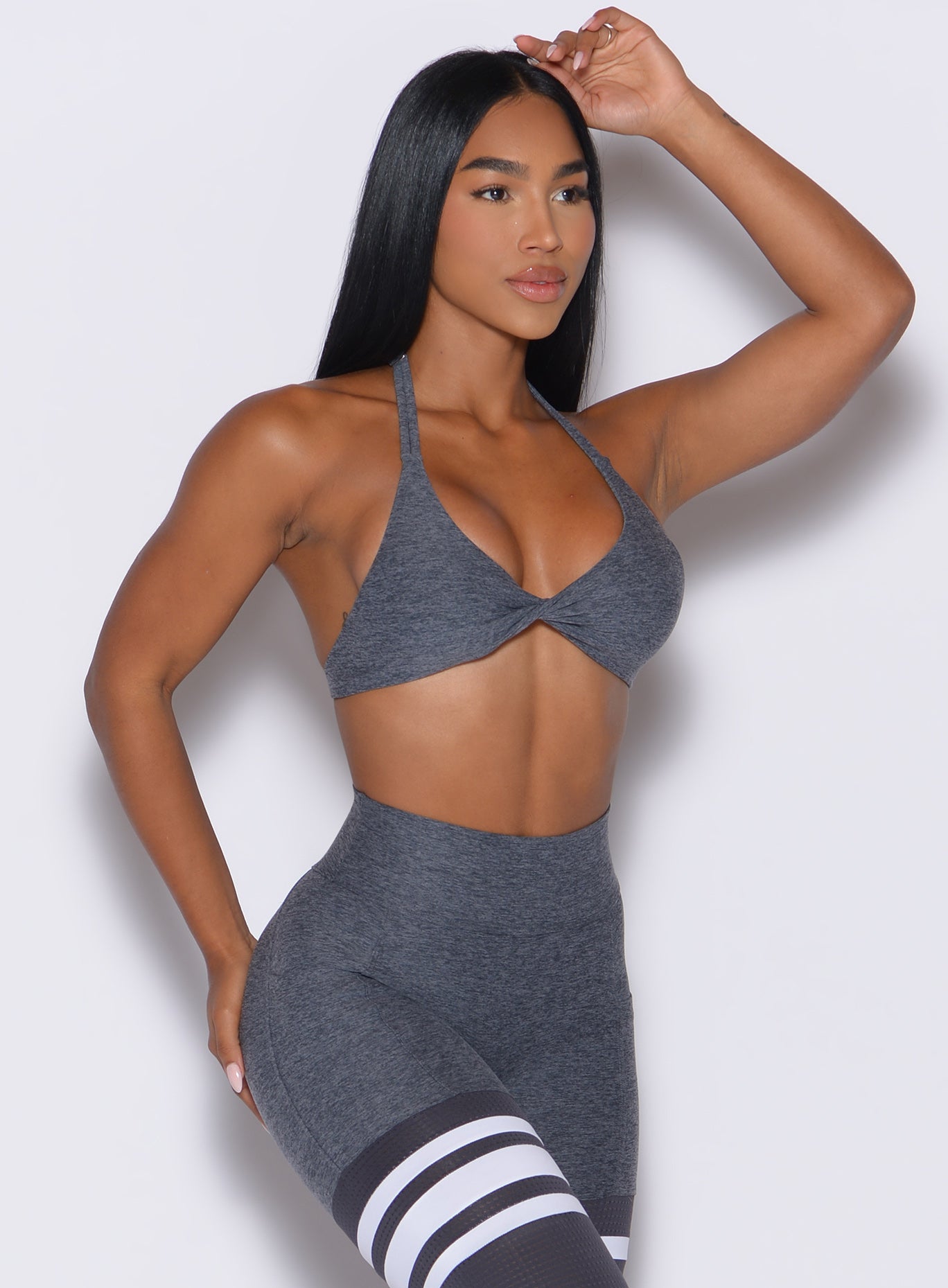 Shadow Dragonfly Bra featuring a twist front, double adjustable neck straps, and backless design.