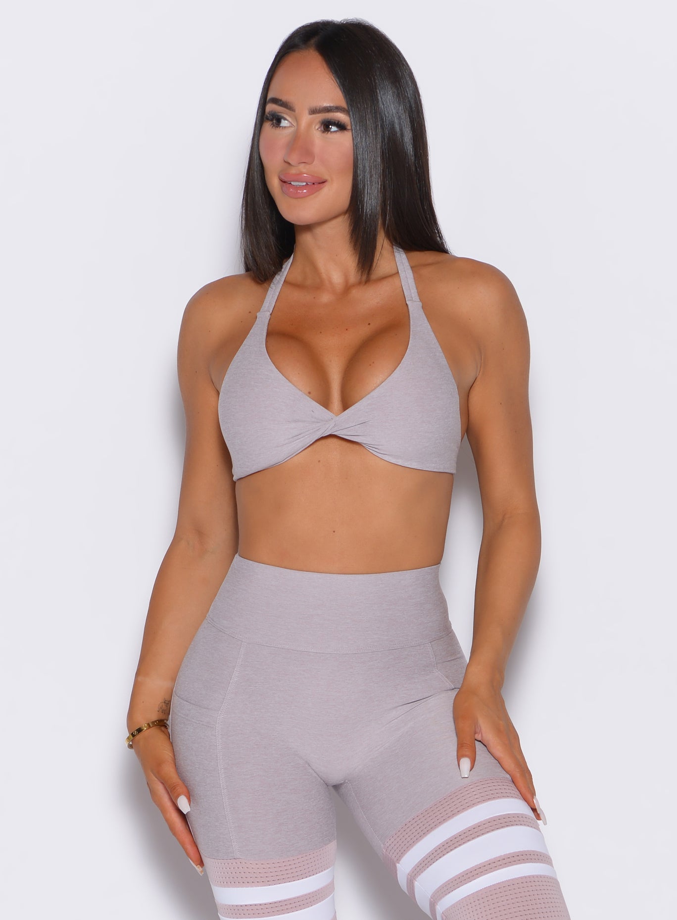Backless Violet Ice Dragonfly Bra with a twist front and adjustable double neck straps.