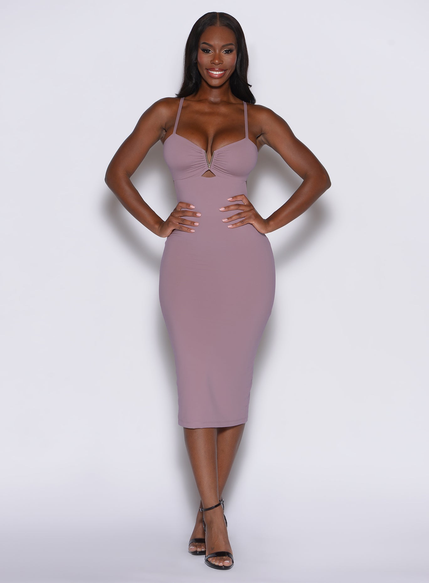 Mauve Formal Hourglass Silhouette Dress | Bombshell Sportswear Mauve Formal Hourglass Silhouette Dress | Bombshell Sportswear
