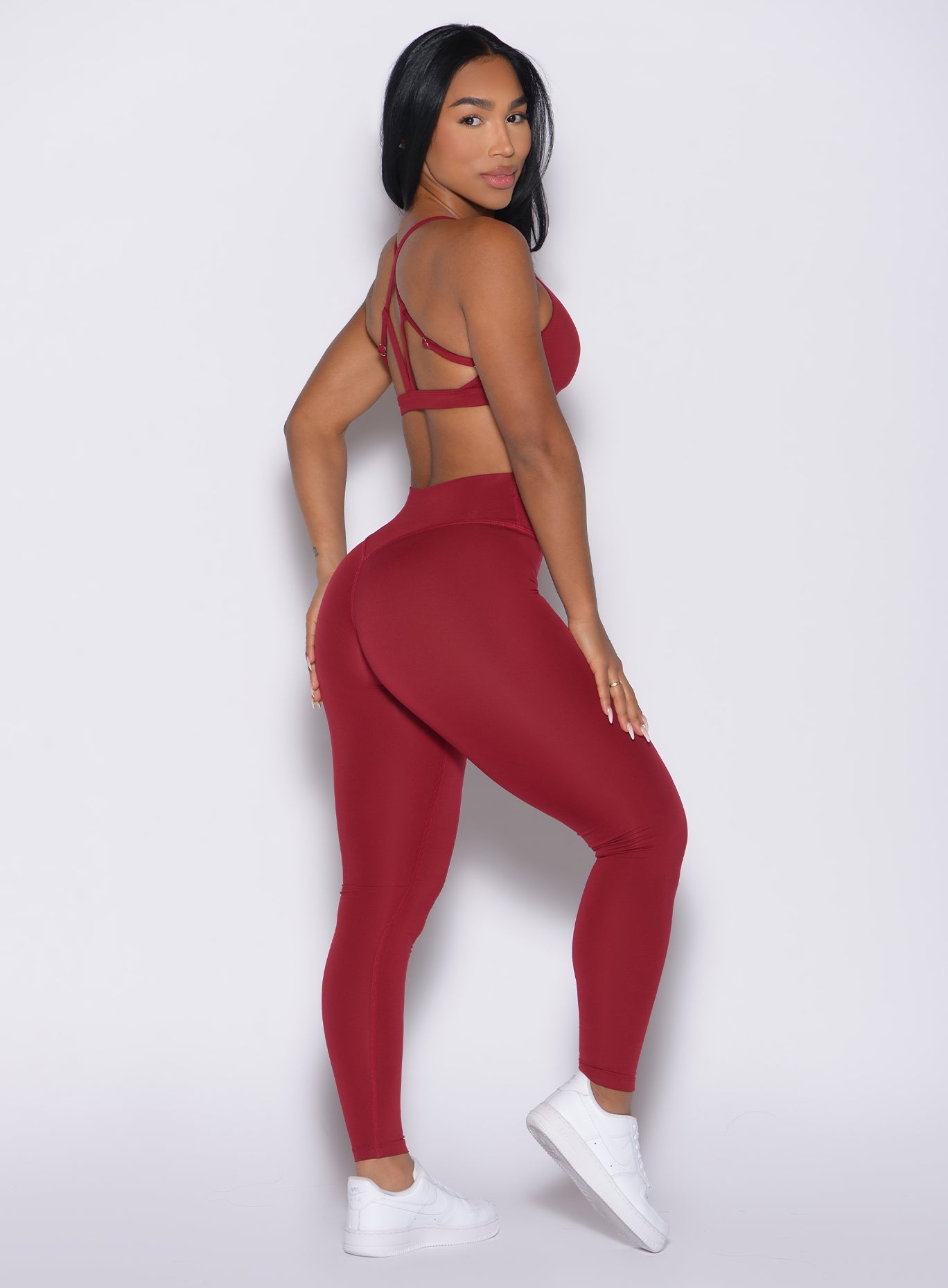 Red Velvet Internal Scrunch Leggings featuring a hidden butt-lift effect and buttery soft fabric.