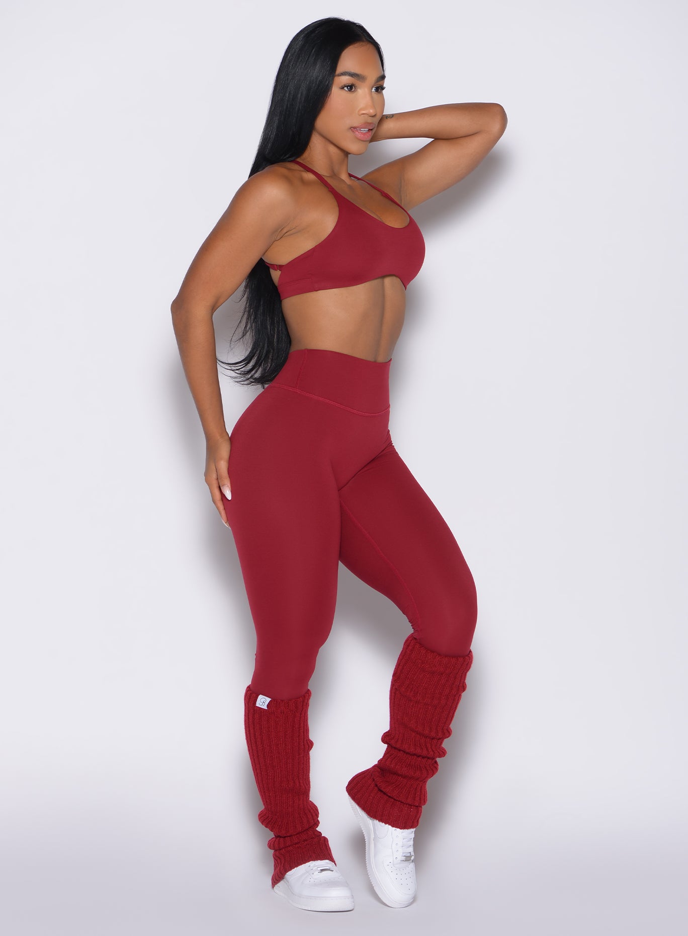 Red Velvet Internal Scrunch Leggings with a hidden butt-lifting seam for a sculpted gym fit.