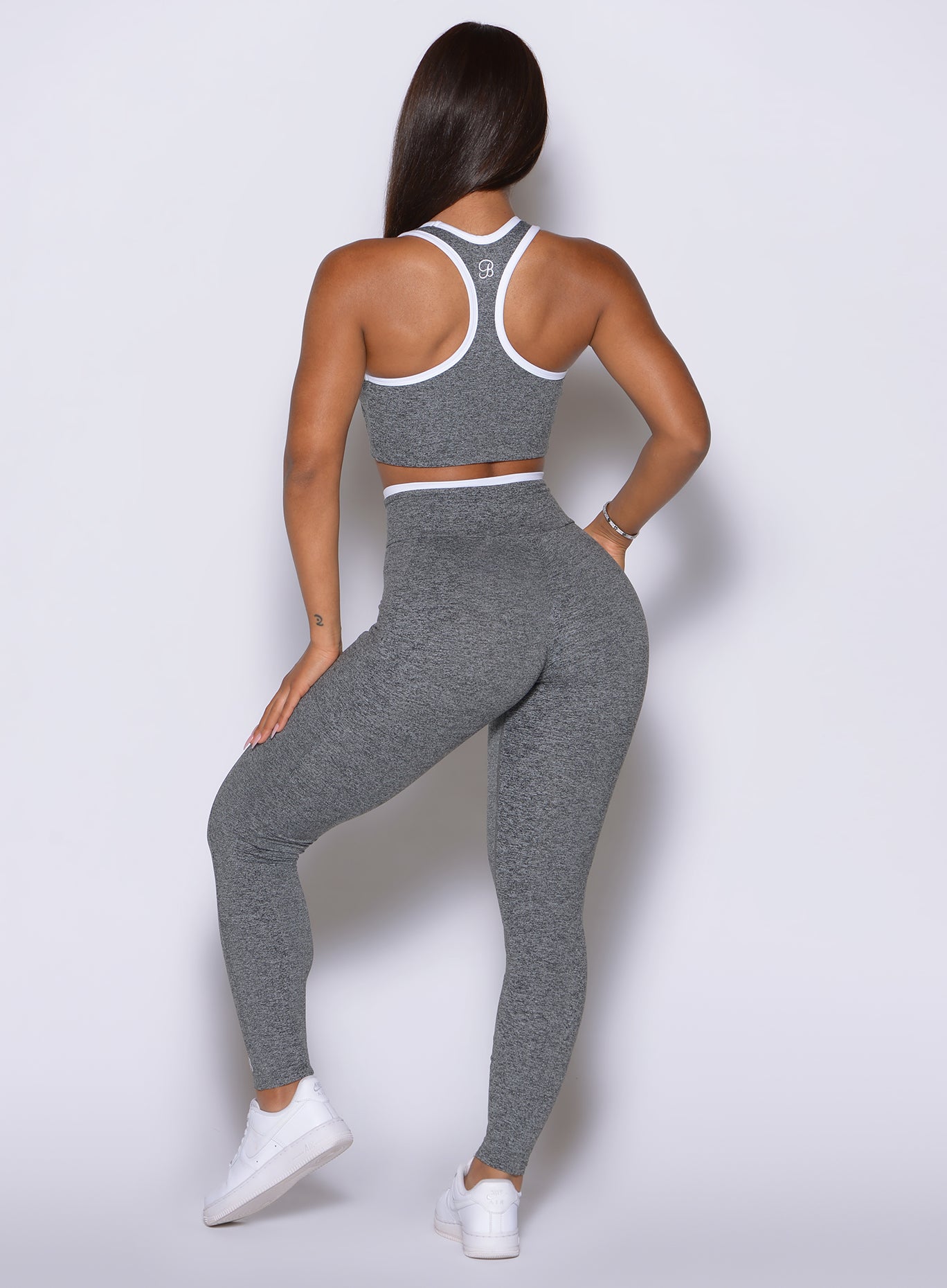 Flattering scrunch silhouette pairs with side pockets and bold white trim for everyday wear
