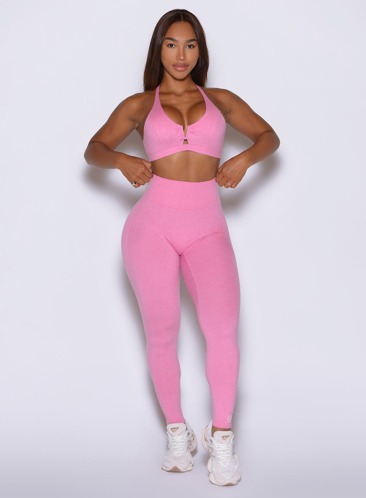 Bubblegum Movement Leggings feature a sleek seamless front and high-waisted fit