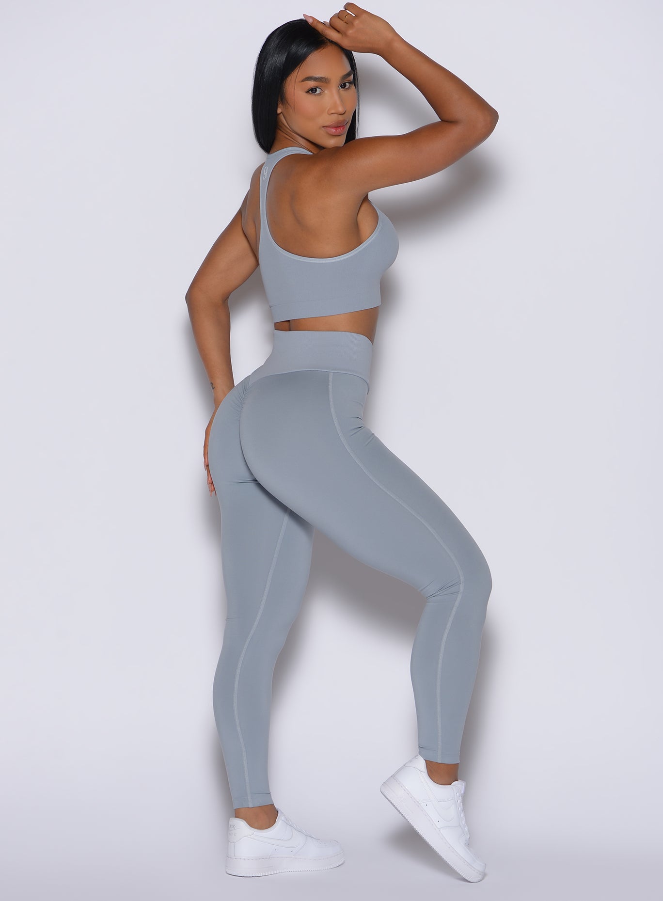 Carbon Figure Scrunch Leggings with a booty-lifting seam and stay-put ribbed waist for leg day.