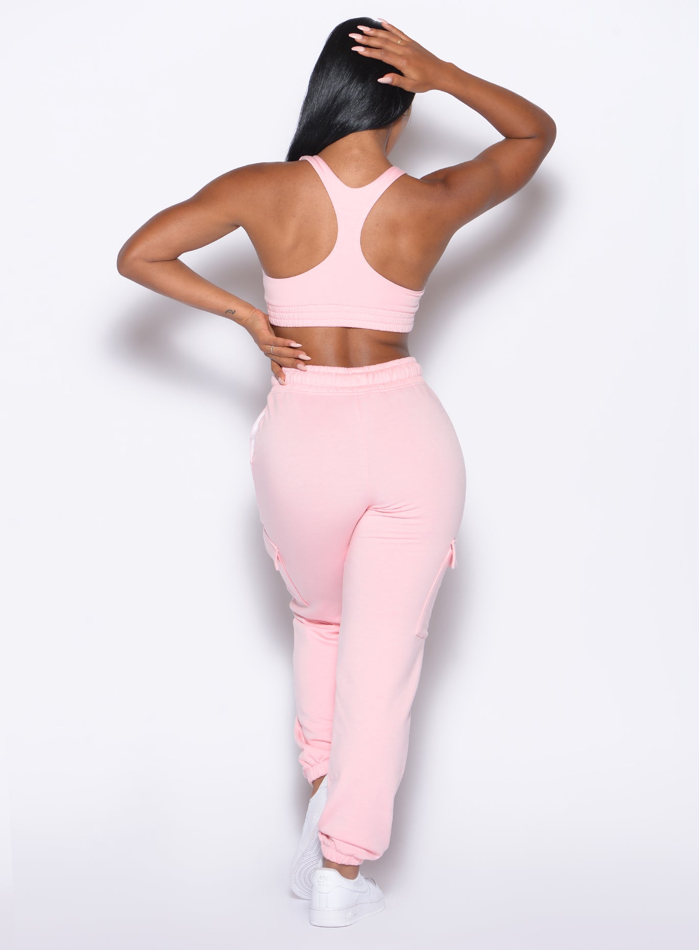 Tickled Pink Sweat Joggers featuring a tapered fit and cozy pockets for premium athletic lounging.