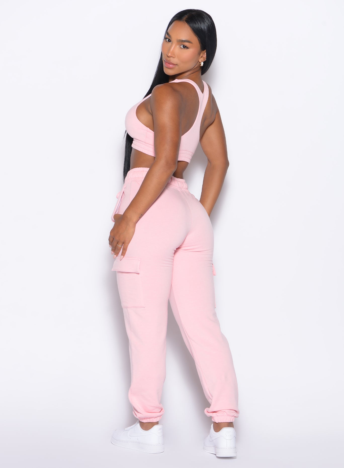 Tapered Tickled Pink Sweat Joggers with soft performance fabric for stylish post-workout recovery.