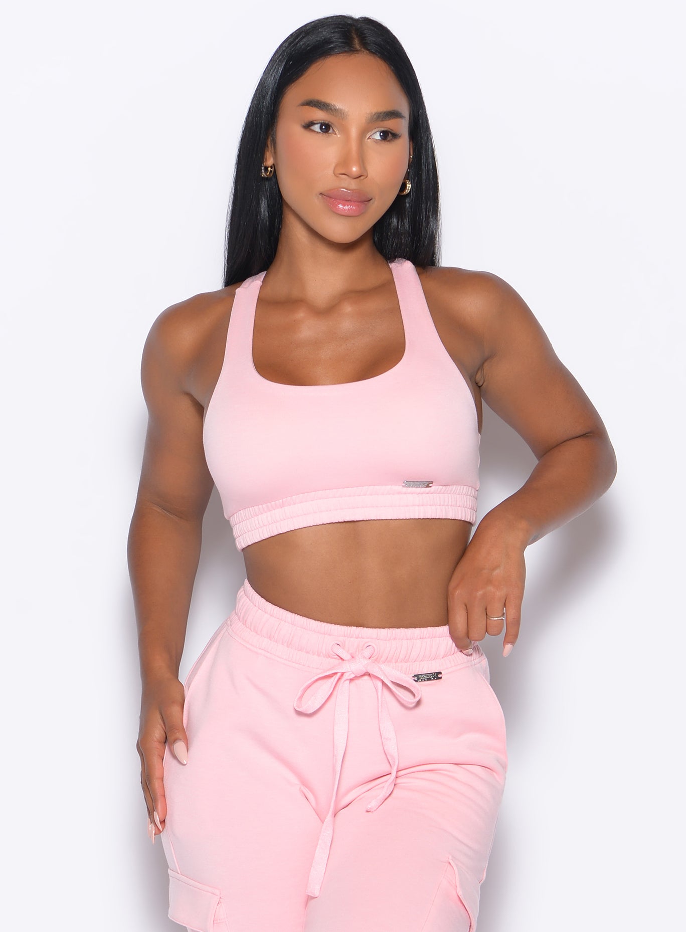 Tickled Pink Sweat Lounge Bra featuring a plush scrunched underbust for cozy all-day support.