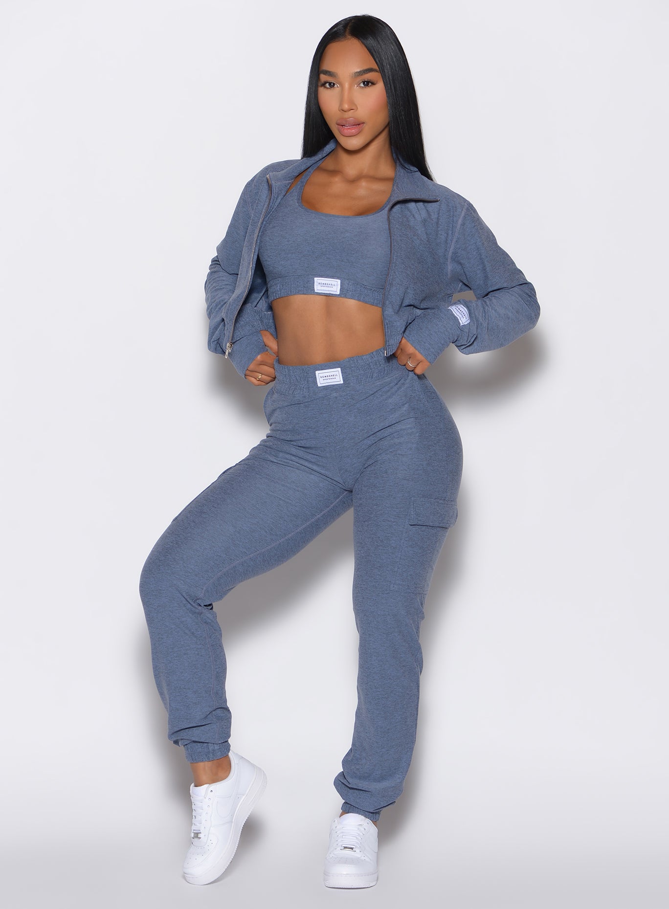 Women's Dark Gray Cargo Joggers | Bombshell Sportswear