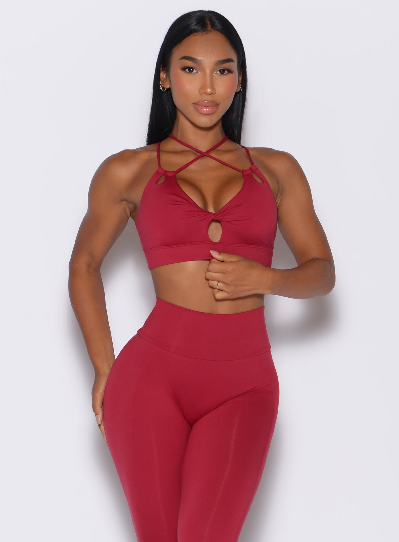 Twist Sports Bra | Maroon | Bombshell Sportswear