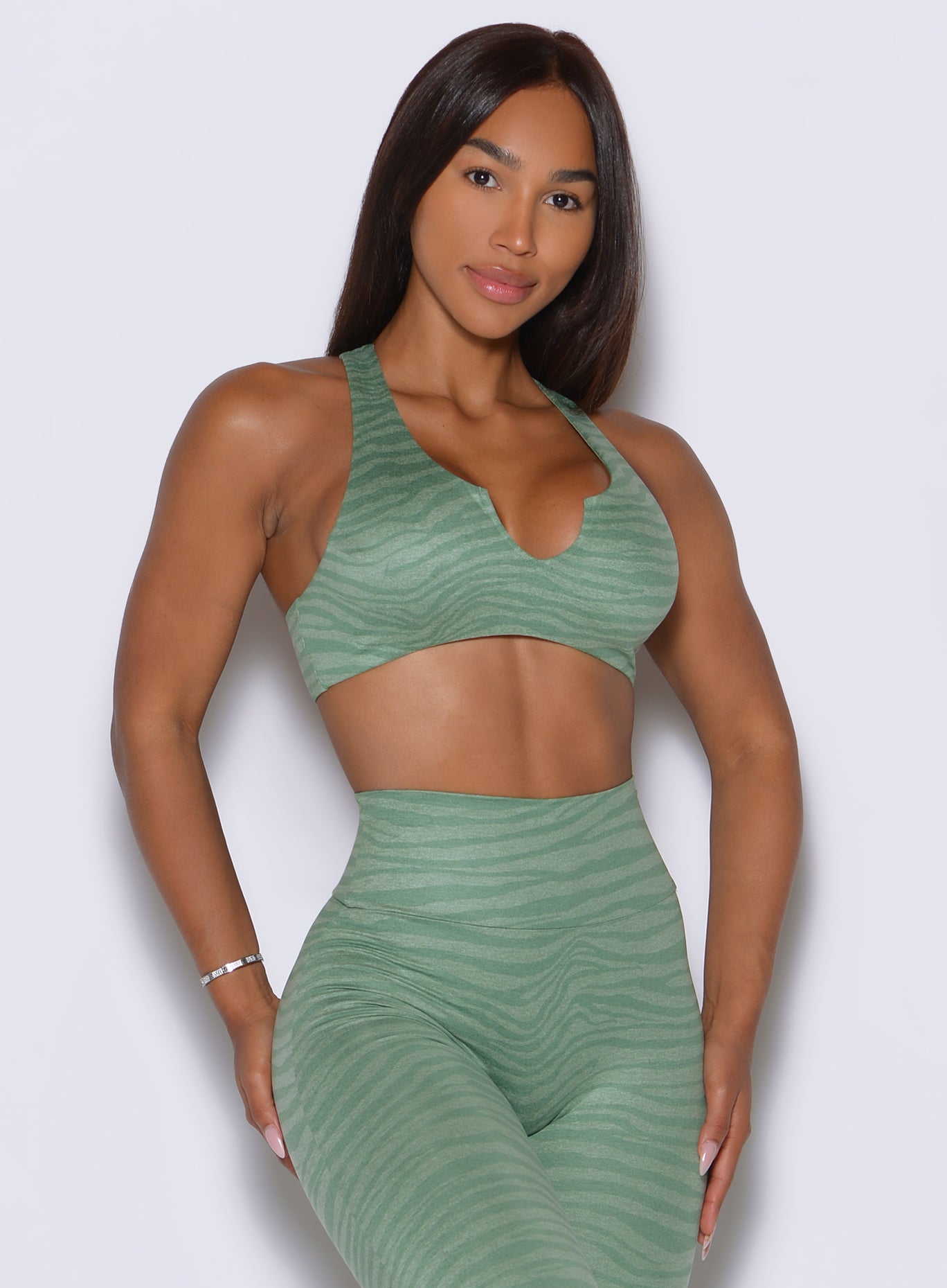 Experience workout-ready support in the Basil Zebra Unreal Fit Bra with its secure hold