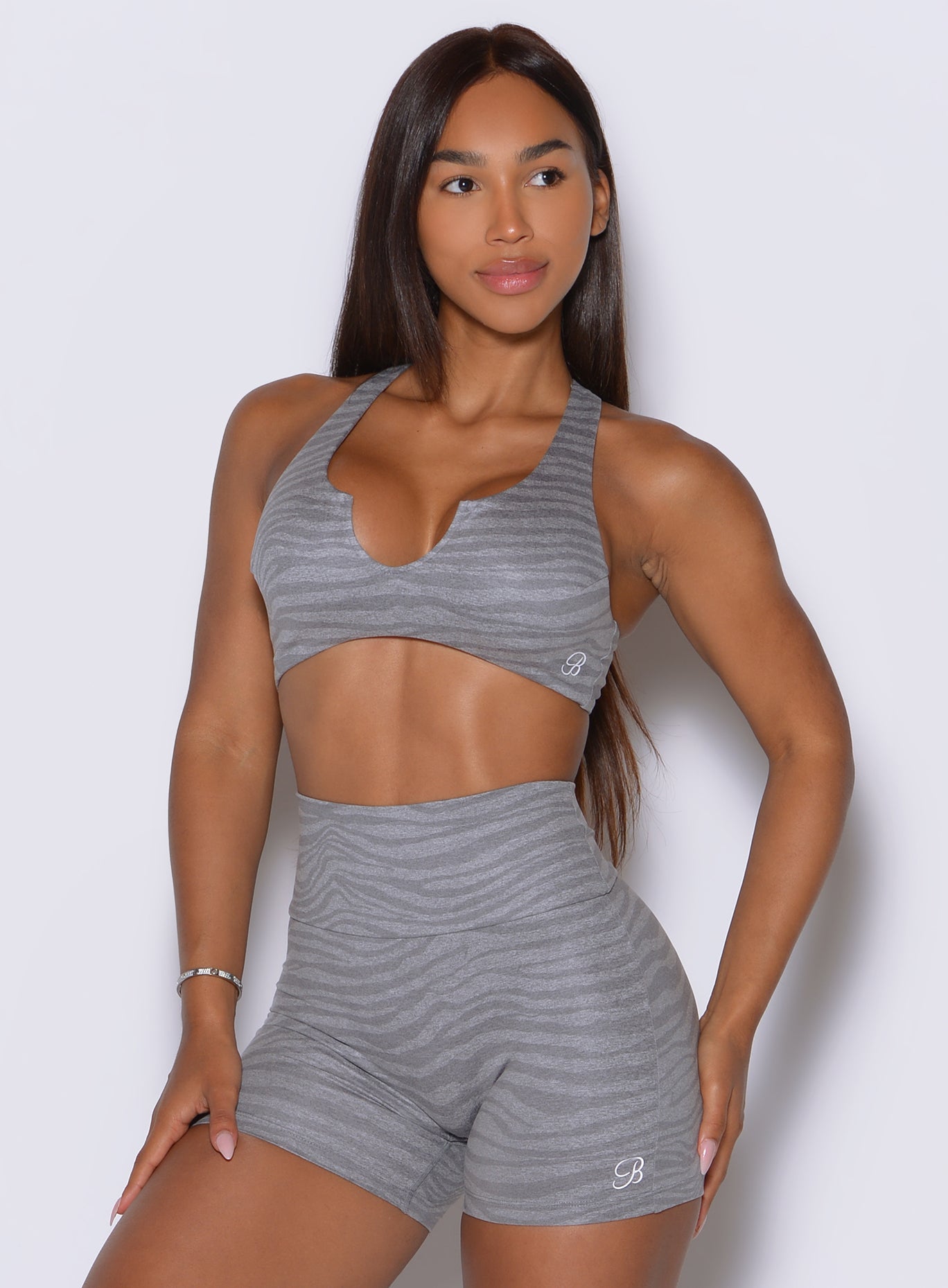 Dark and Stormy Zebra Unreal Fit Bra features a deep U front to highlight your contours