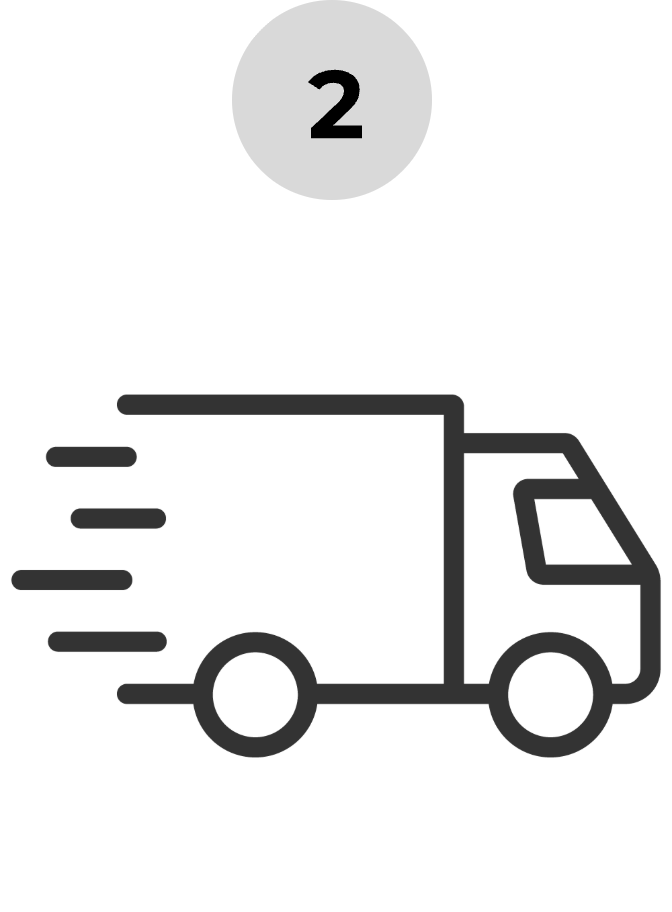 Bombshell Sportswear package delivery icon indicating a premium activewear order has shipped