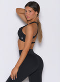 Black Ace Bra with curved underbust lift and smooth compression fit for high-energy training