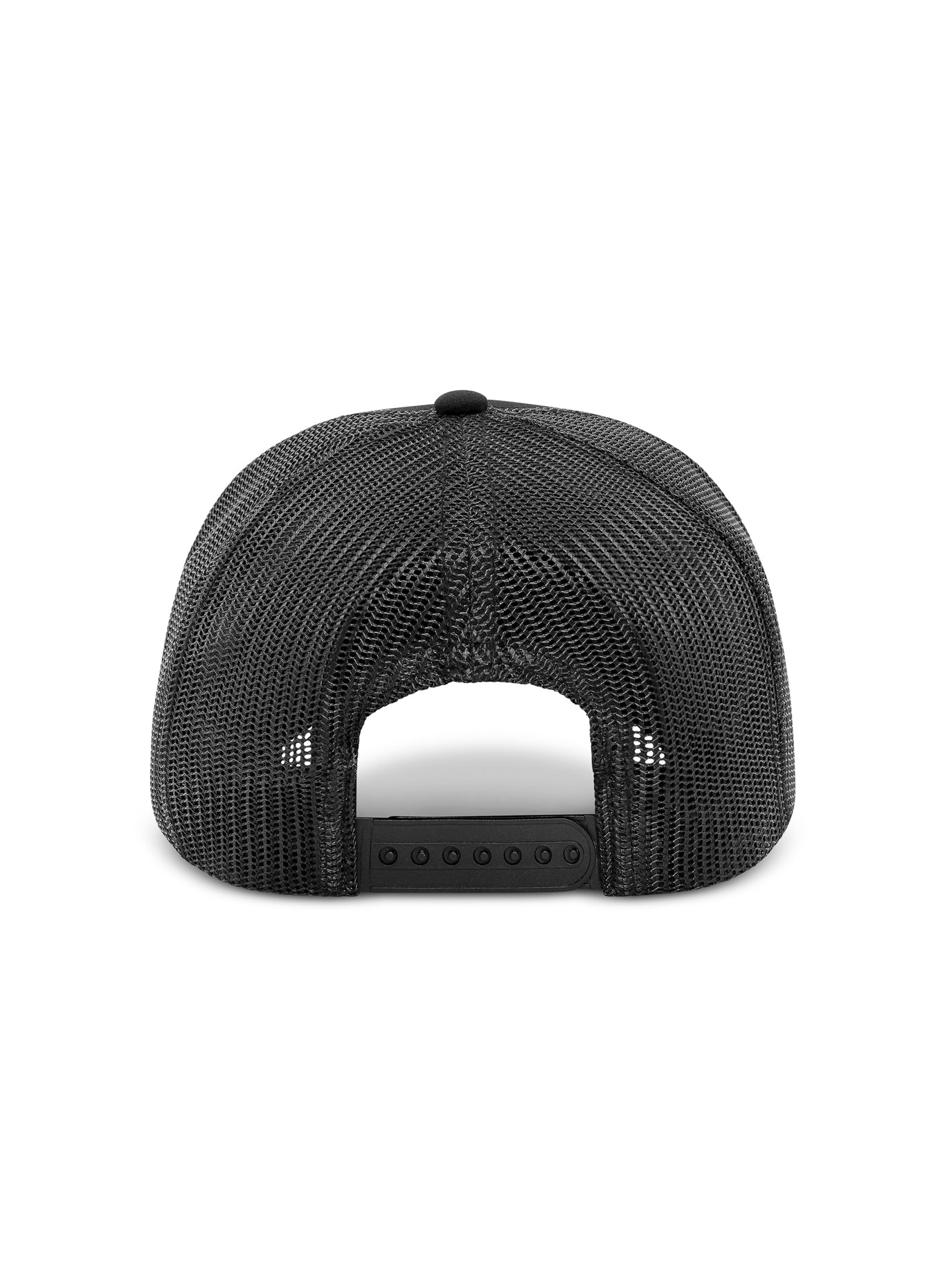 Back view of the black B Active Hat featuring a breathable mesh back and adjustable snapback closure.