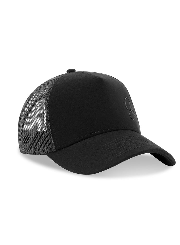 Right side view of the black B Active Hat, a breathable and moisture-wicking performance gym cap.