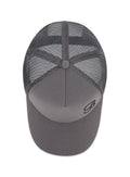Top view of the grey B Active Hat, a breathable mesh trucker cap for fitness and active lifestyle.