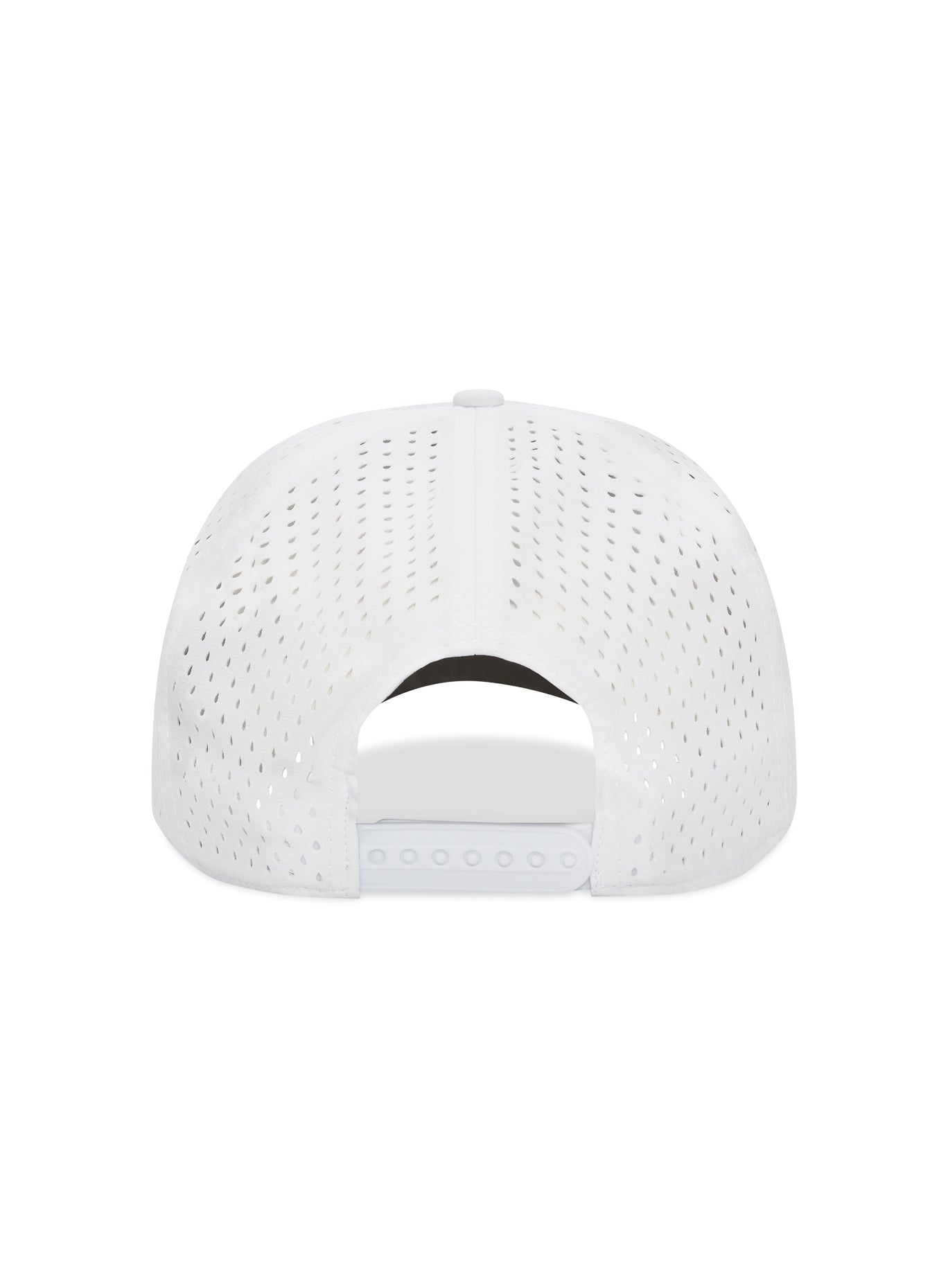 White B Active Hat shown from a back side view, featuring a breathable and lightweight performance fit.