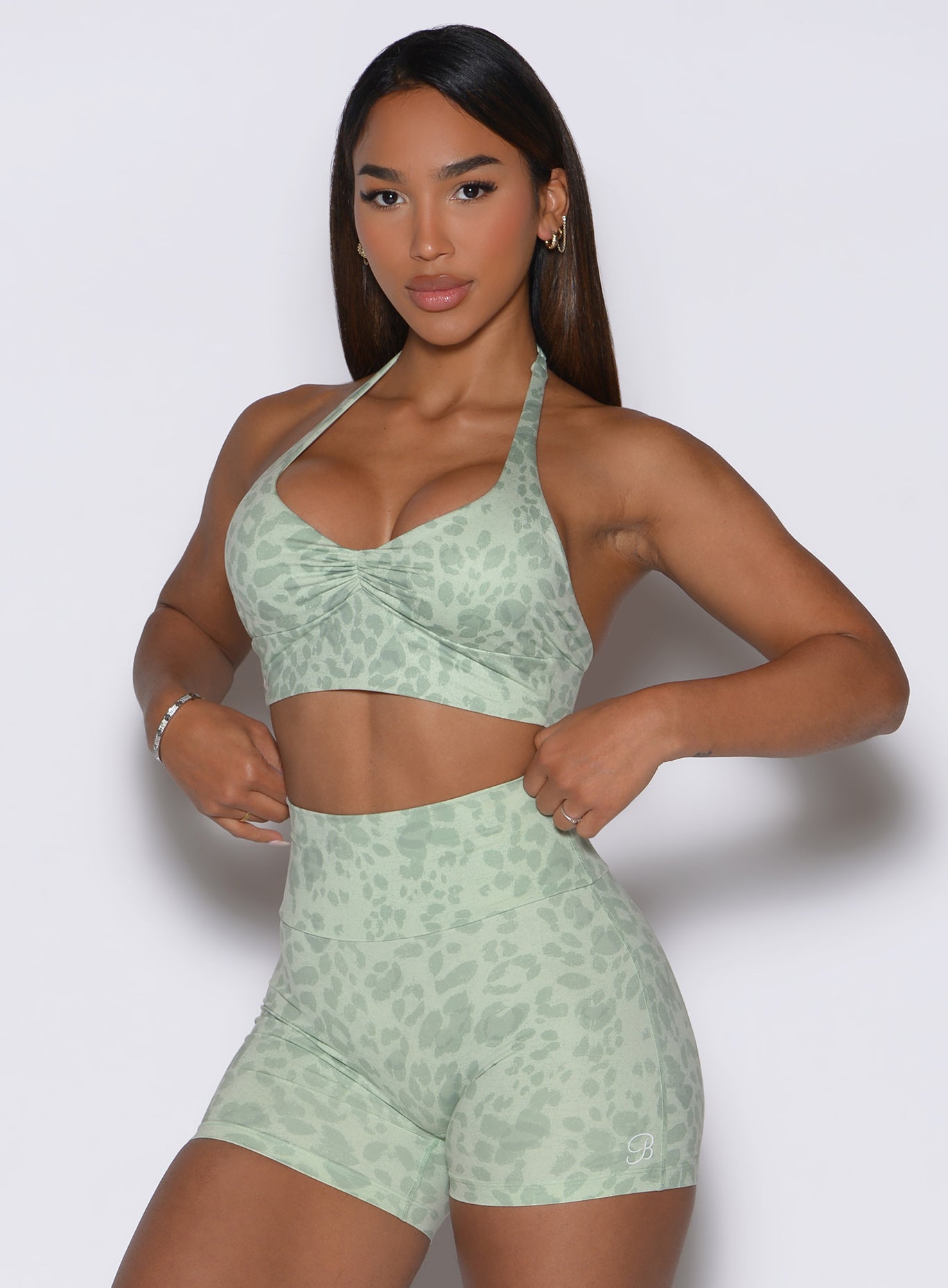 Open Back Lilac Animal Print Sports Bra | Bombshell Sportswear