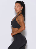Obsidian Black Backless Bra delivers sculpting support and stay-put comfort through workouts