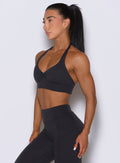 Obsidian Black Backless Bra pairs a sculpted neckline with soft support that moves with you