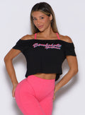 Black Star Power Tee featuring a relaxed off-the-shoulder fit and vintage screen-printed logo.