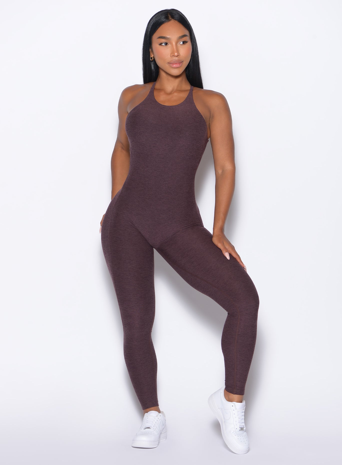 Peppercorn Bombshell Bunny Bodysuit 2.0 with high neck and butt-lifting internal scrunch for lifting.