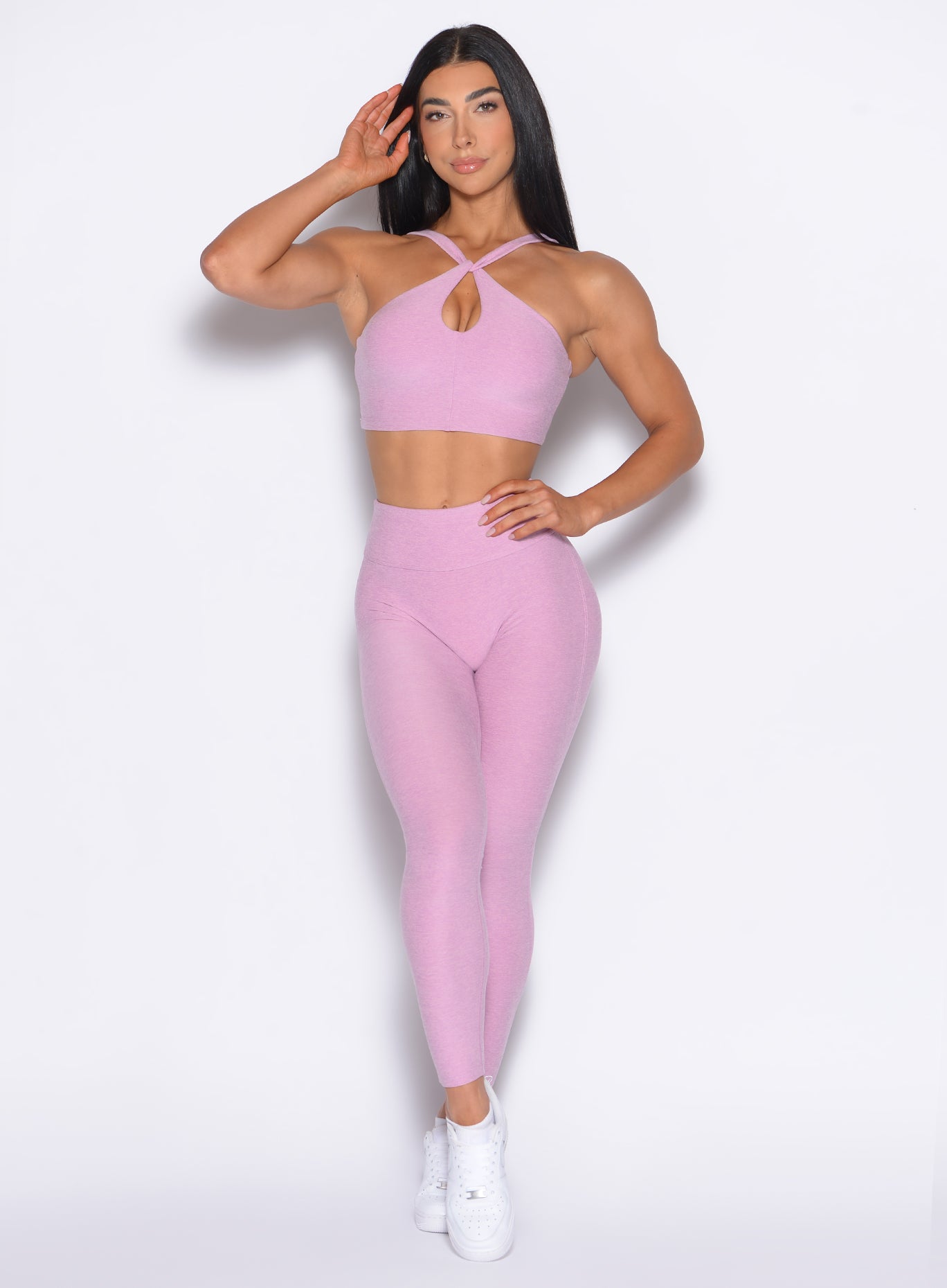 Fondant Bombshell Bunny Leggings with a flattering sweetheart butt seam for everyday gym style.
