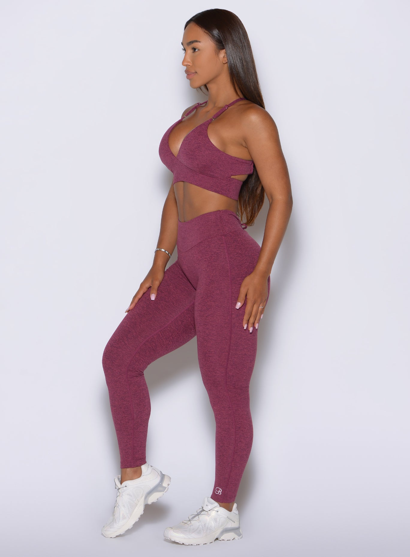 RaspberryRed CurvePro Leggings deliver a figure sculpting side look with flexible stretch.