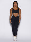 Buttery-soft Curvemax Leggings in Obsidian Black, showcasing a high-waisted, figure-flattering fit