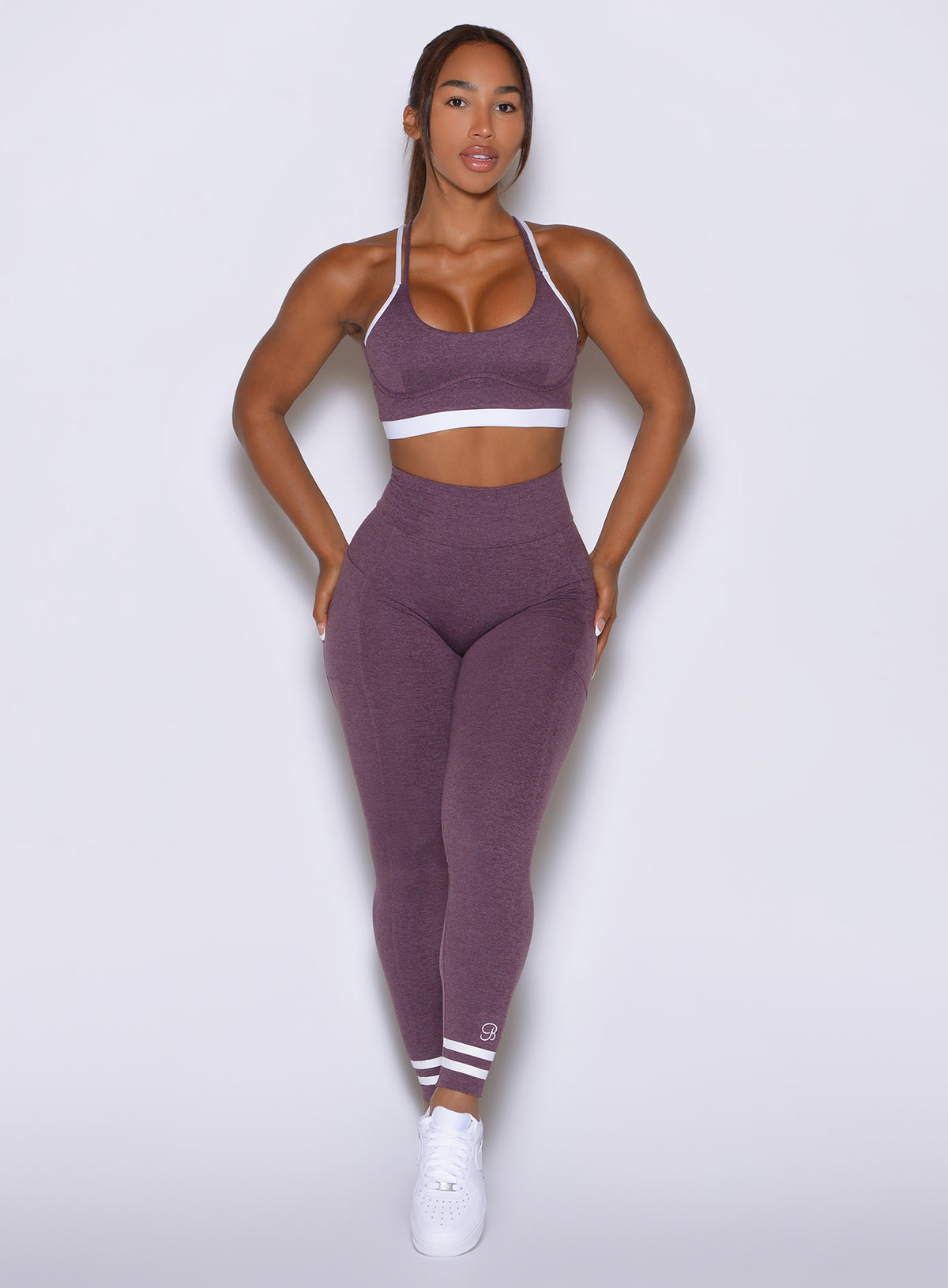 Curves Crew Leggings in regal purple feature a flattering high-rise fit and classic styling.