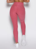 close up back profile view of a model wearing the Define Leggings in primrose color