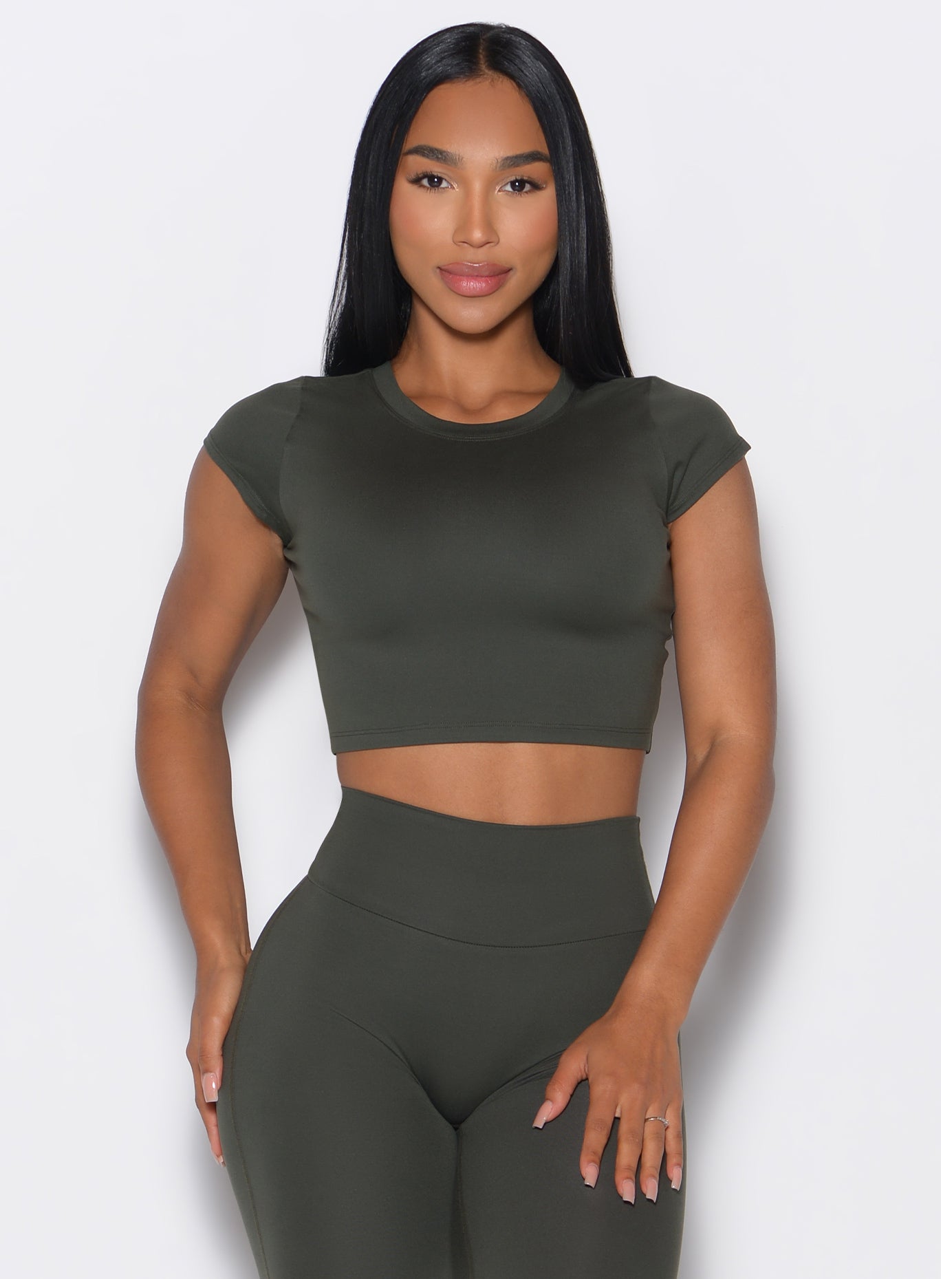 Deep Ivy Fit Fam Active Tee with capped sleeves and a round neck for a sculpted gym look.