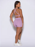 Four-way stretch performance fabric ensures a secure, second-skin fit in Smokey Grape