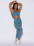 Baby Blue Cheetah Fit Leggings with high-waisted sculpting fit and internal scrunch detail.