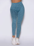 Baby Blue Cheetah Fit Leggings featuring a sculpting internal scrunch and high-waisted fit.