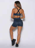 Rear view of Flexfit Shorts in Night Sky Cheetah highlighting a smooth sculpted silhouette.