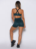Flexfit Shorts in Ocean Teal Cheetah offering an ultra-soft, distraction-free workout fit.