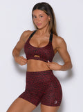 Black Cherry Cheetah Glow Sports Bra features buttery-soft comfort and a performance-focused fit