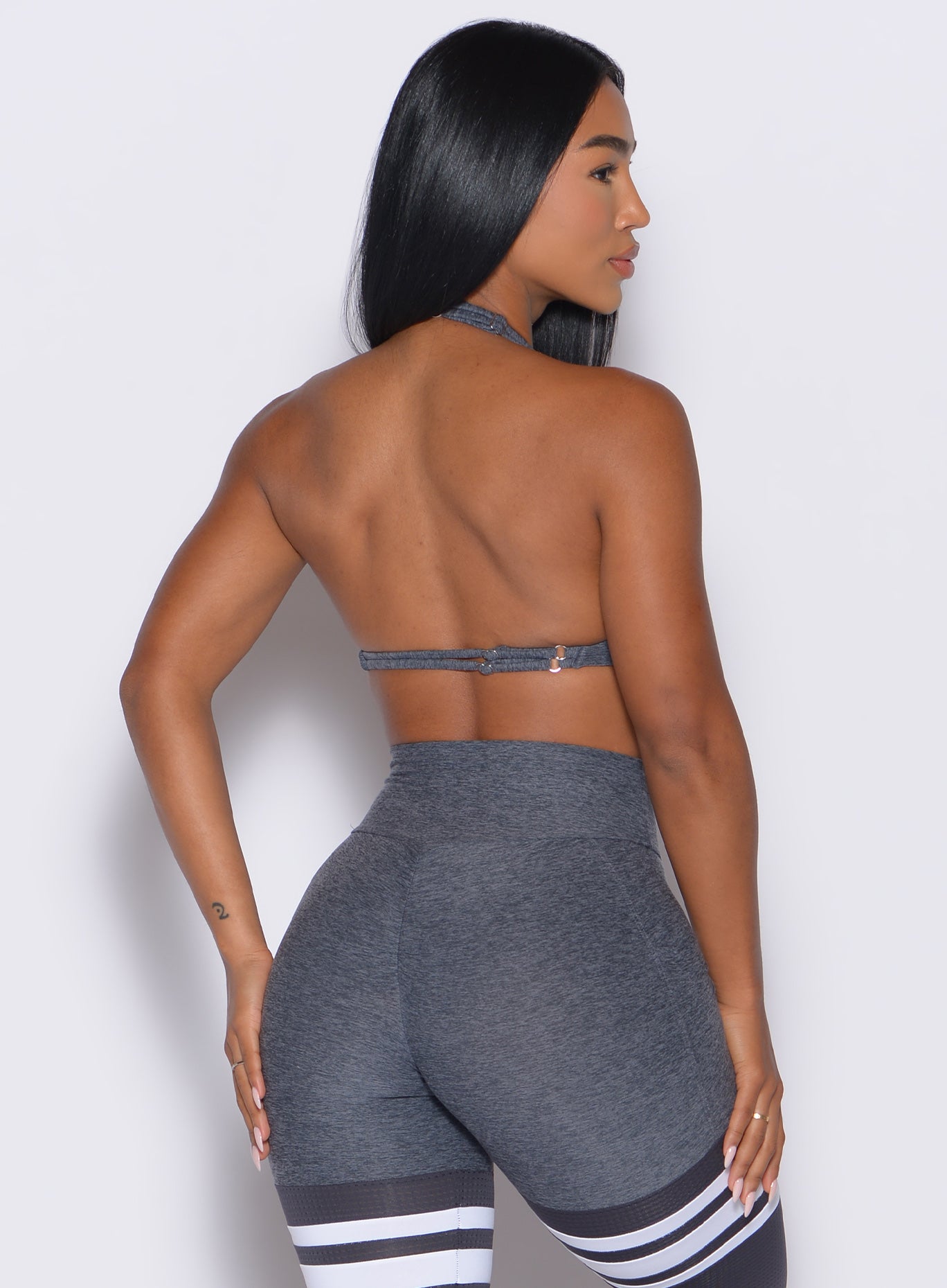 Backless Shadow Dragonfly Bra with adjustable straps for secure, high-performance gym support