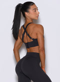 Obsidian Black High Impact Bra features adjustable straps and a customizable fit for intense training