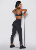 Heathered Black Lift Movement Leggings featuring a glute-enhancing internal scrunch and sculpting fit.
